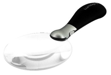 Lighted rimless magnifier